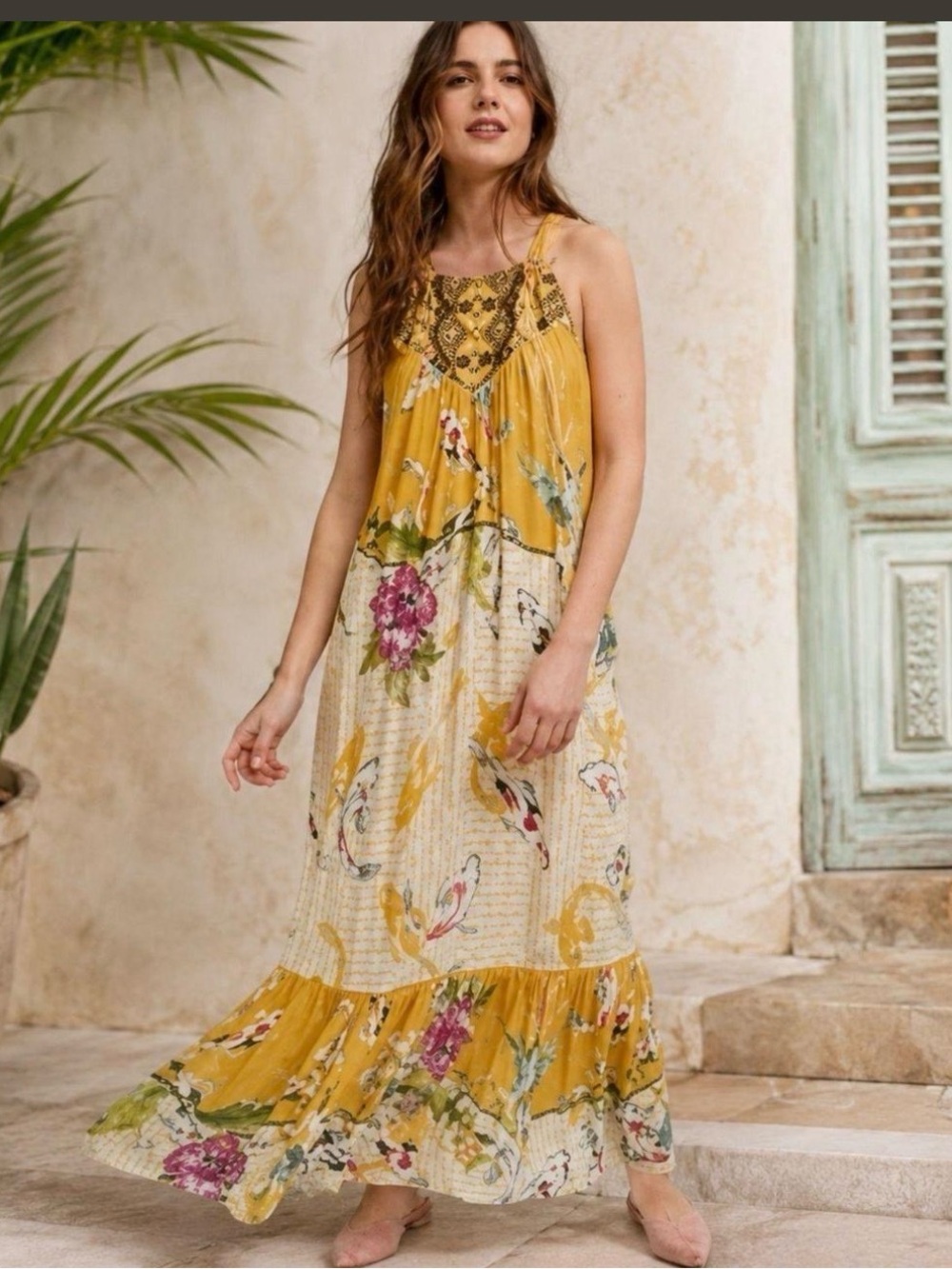Embroidered Anthropologie  One September maxi dress